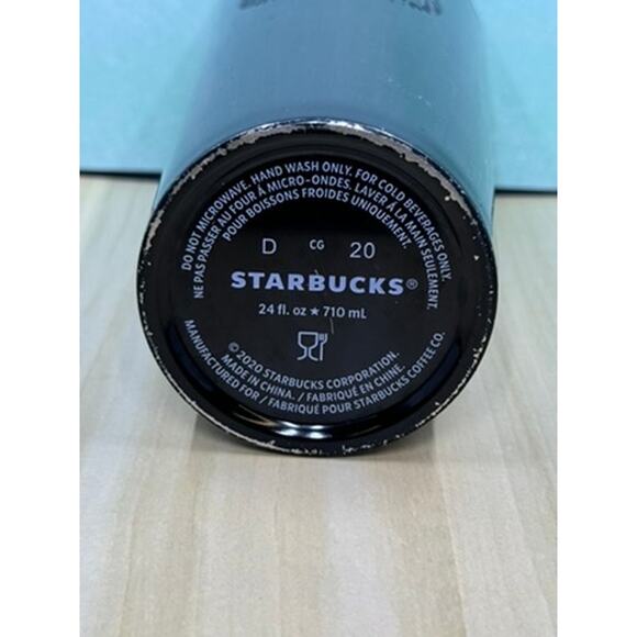 Starbucks Large Gr Metallic, Reflective, Metal Cup, Screw on lid‎ straw opening - Picture 7 of 8